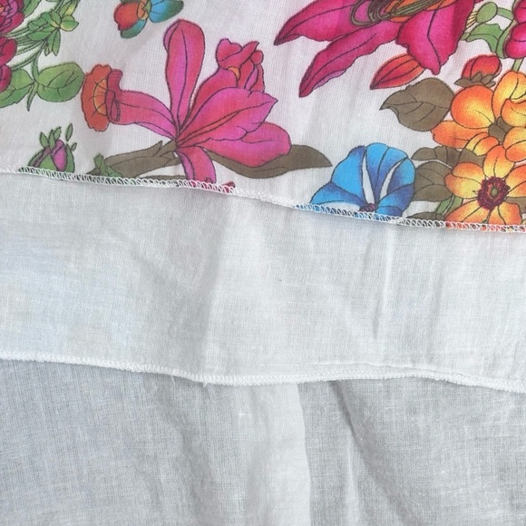 Blue and Pink Tiered Ruffled Sleeveless Bohemian Pleated Summer Top - Picture 7 of 10